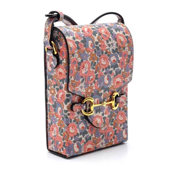 Gucci Floral Print 1955 Horsebit Mini Crossbody Bag